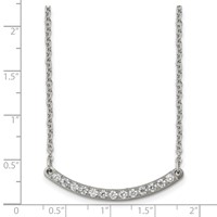 Chisel Titanium Polished Necklace with CZ Bar, 20.5" view 3