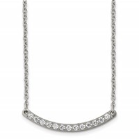 Chisel Titanium Polished Necklace with CZ Bar, 20.5" view 1