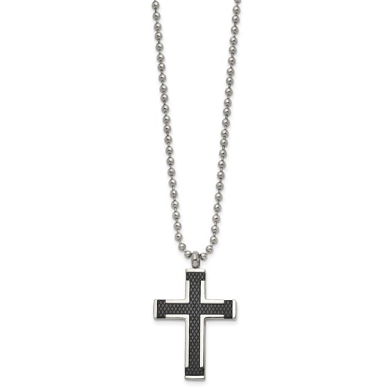 Titanium Laser Cut Cross Necklace