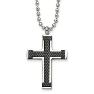 Titanium Laser Cut Cross Necklace