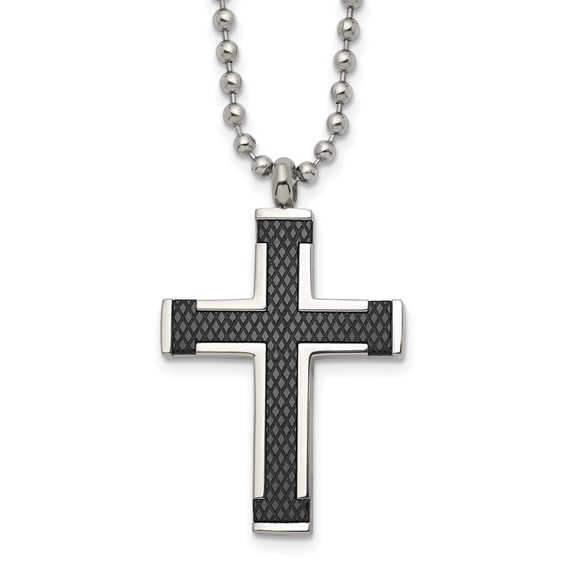 Titanium Laser Cut Cross Necklace