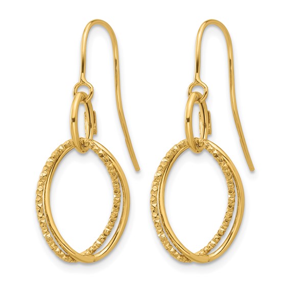 Leslie's Gold Polished and Textured Dangle Earrings