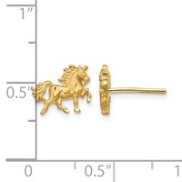 14K Satin Diamond-cut Unicorn Post Earrings view 4
