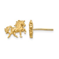 14K Satin Diamond-cut Unicorn Post Earrings view 1