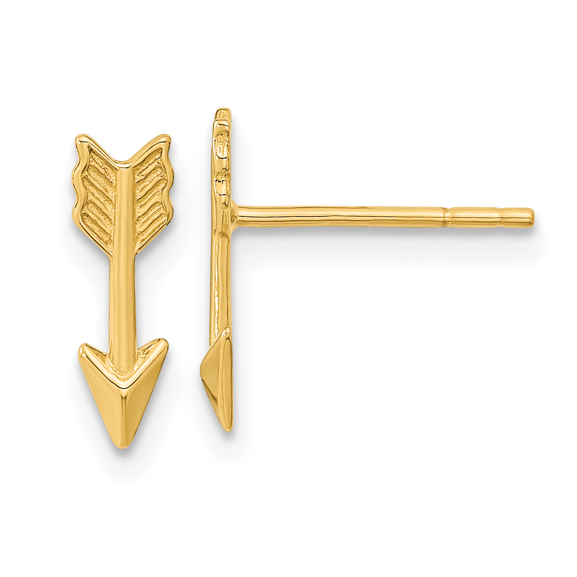 14k Gold Polished Arrow Post Earrings (TC1006)