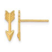14K Yellow Gold Polished Arrow Post Earrings view 1