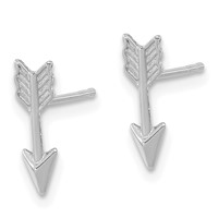 14K White Gold Polished Arrow Post Earrings view 2