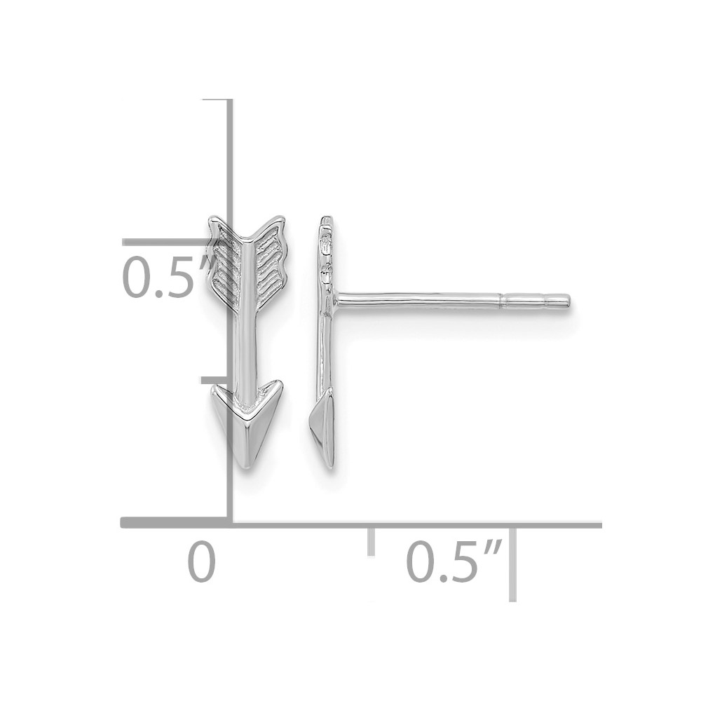 14k White Gold Polished Arrow Post Earrings (TC1006W)
