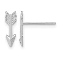 14K White Gold Polished Arrow Post Earrings view 1