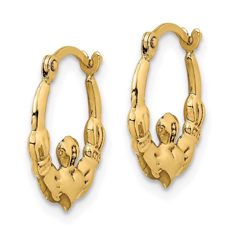 14k Claddagh Hoop Earrings (TC1007)