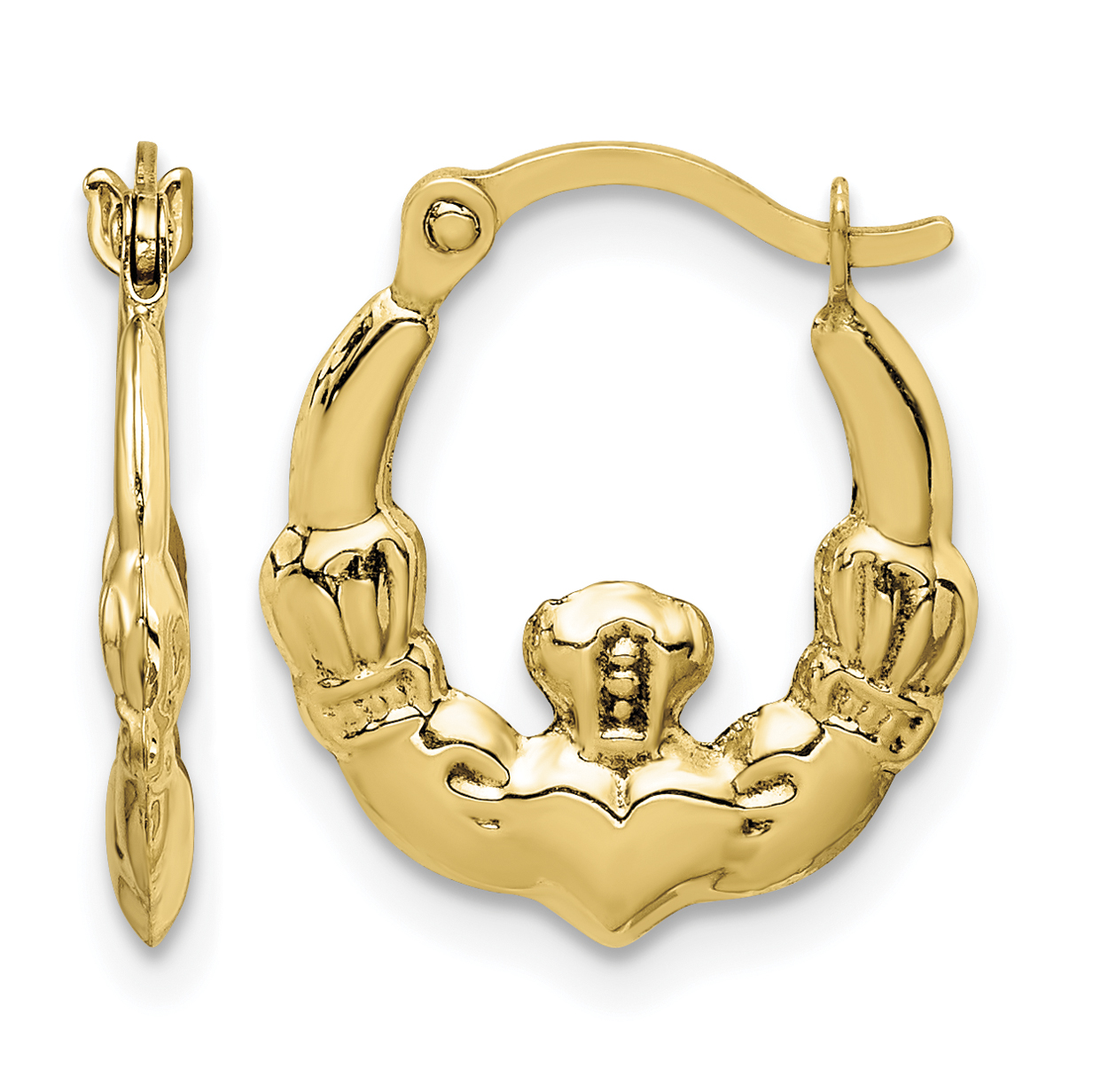 14k Claddagh Hoop Earrings (TC1007)