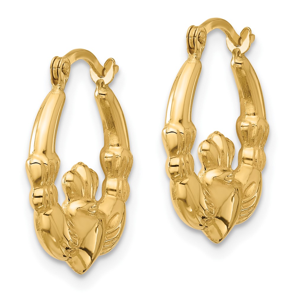 14k Claddagh Hoop Earrings (TC1008)