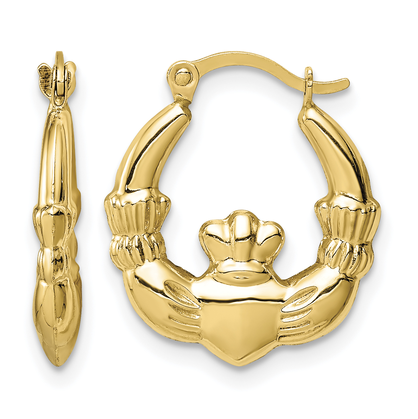 14k Claddagh Hoop Earrings (TC1008)