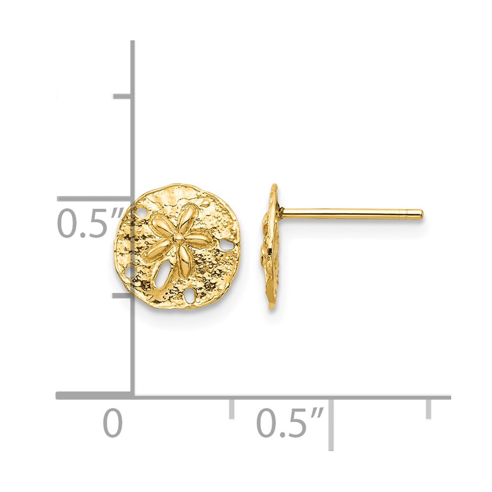 14K Sand Dollar Post Earrings (TC1022)