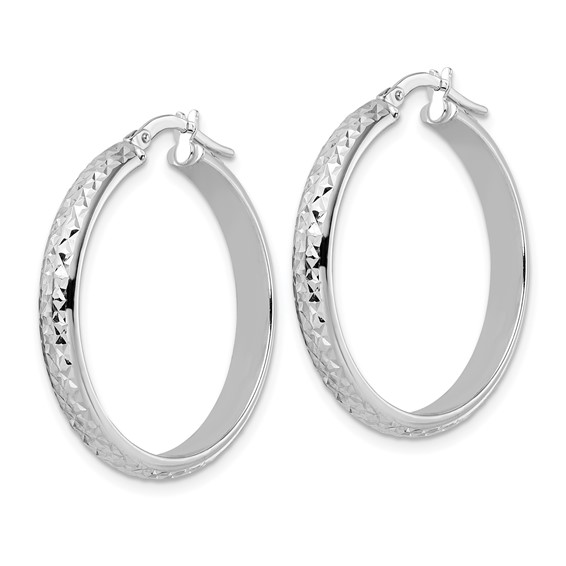 4mm Gold Diamond-cut Hoop Earrings