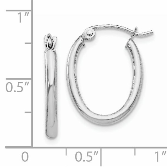 2mm Gold Round Tube Oval Hoop Earrings