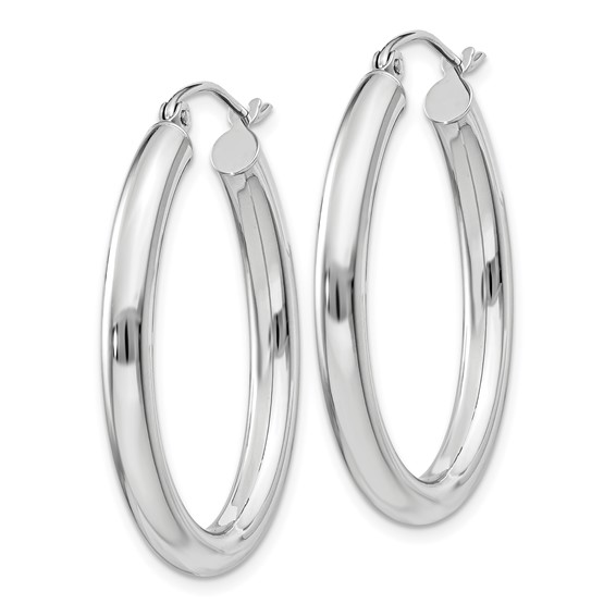 3.5mm Gold Oval Tube Hoop Earrings