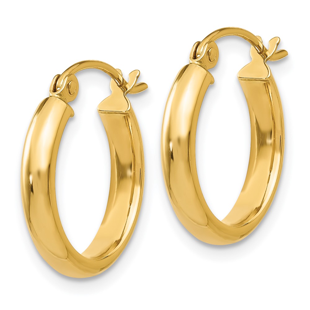 14k Round Tube Hoop Earrings (TC138)