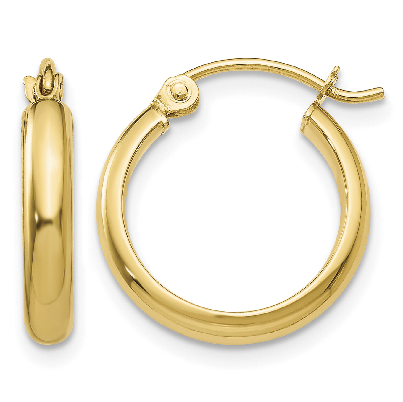 14k Round Tube Hoop Earrings (TC138)