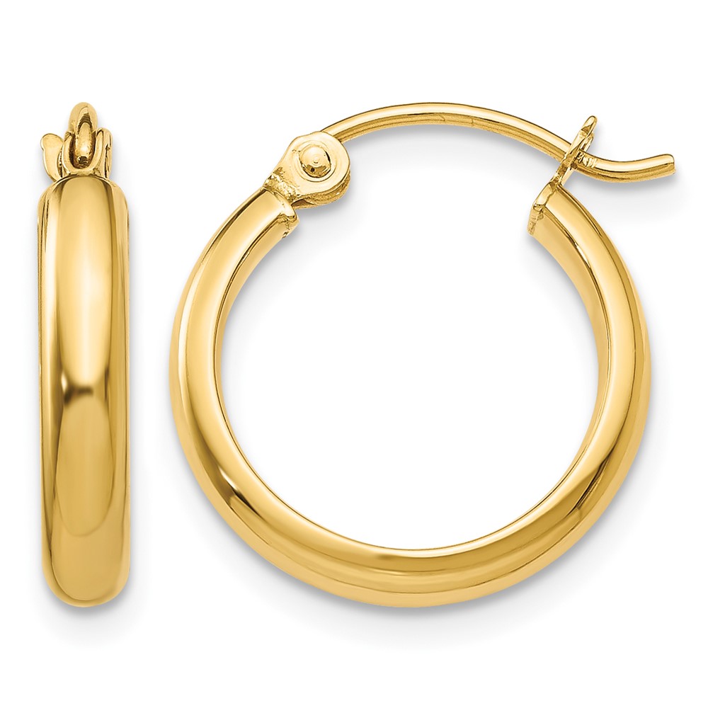 14k Round Tube Hoop Earrings (TC138)