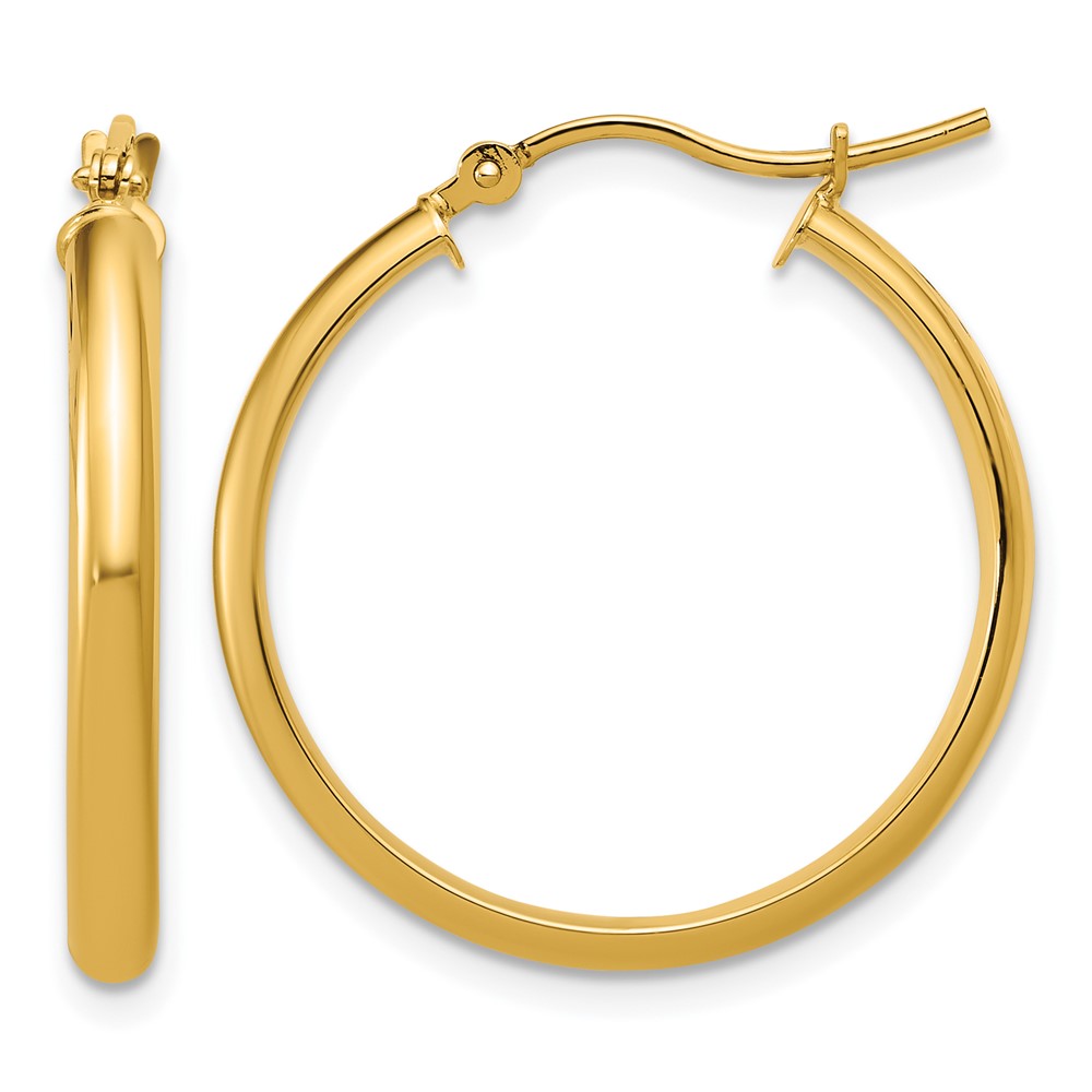 14k Round Tube Hoop Earrings (TC140)