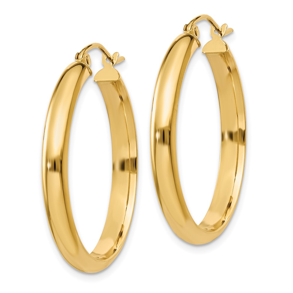 14k Round Tube Hoop Earrings (TC142)