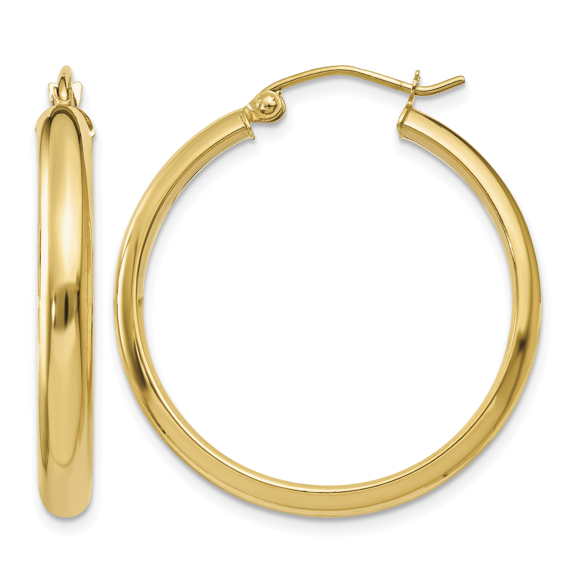 14k Round Tube Hoop Earrings (TC142)