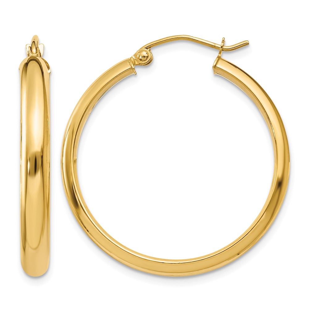 14k Round Tube Hoop Earrings (TC142)