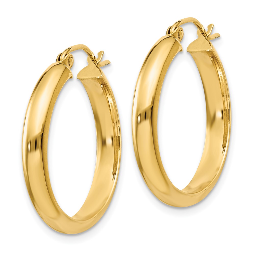 14k Round Tube Hoop Earrings (TC143)