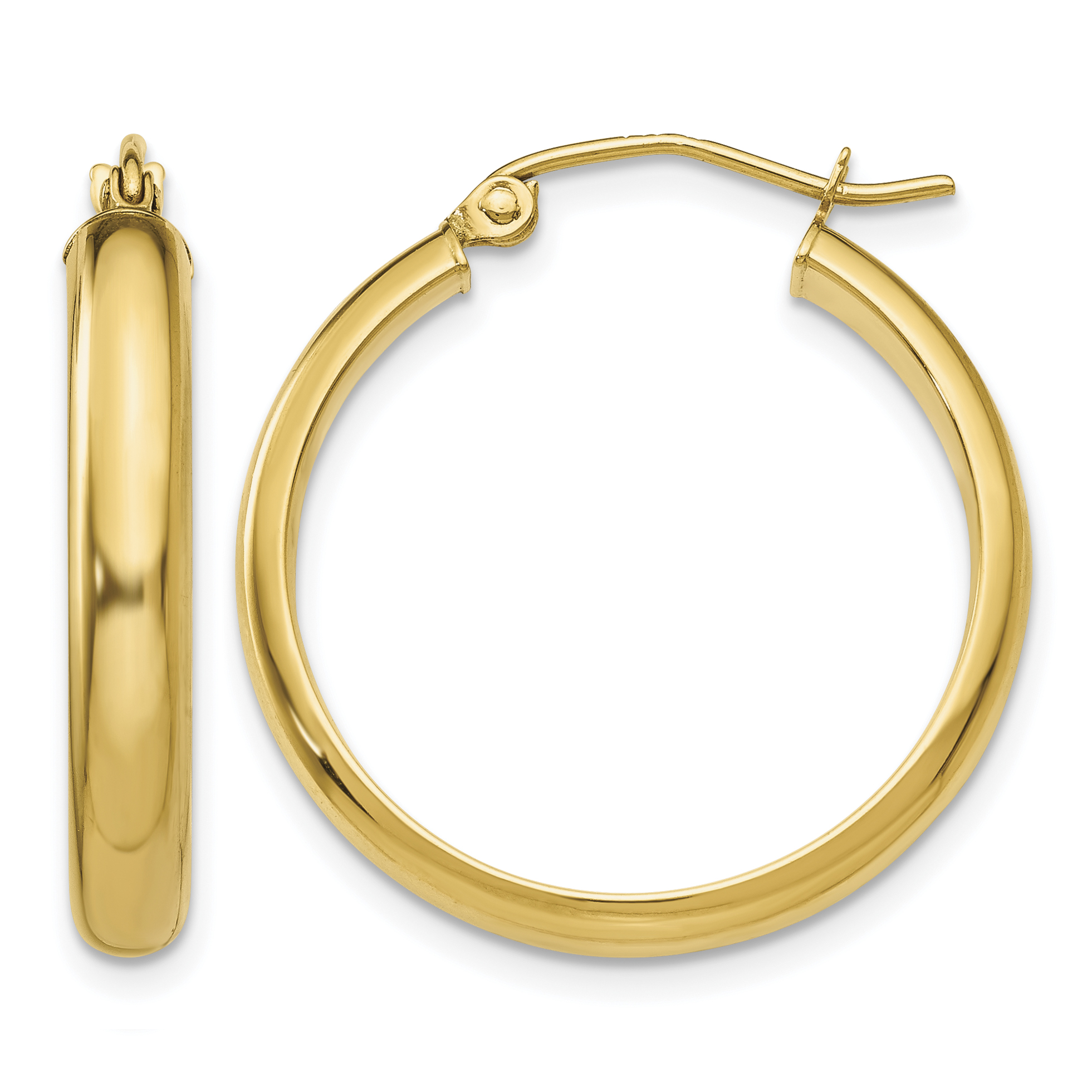 14k Round Tube Hoop Earrings (TC143)