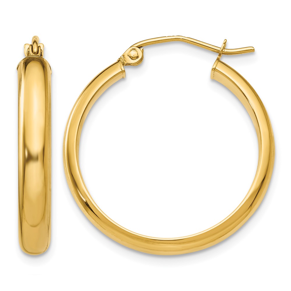 14k Round Tube Hoop Earrings (TC143)