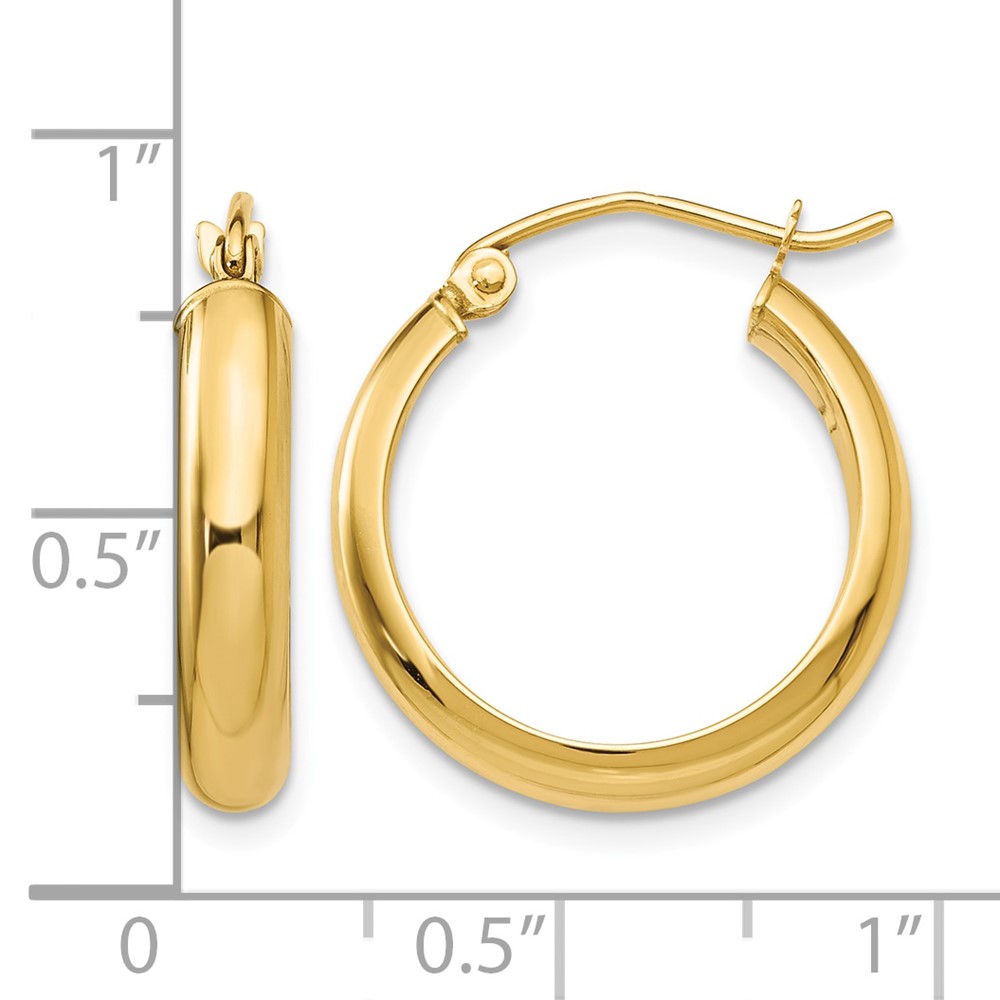 14k Round Tube Hoop Earrings (TC144)