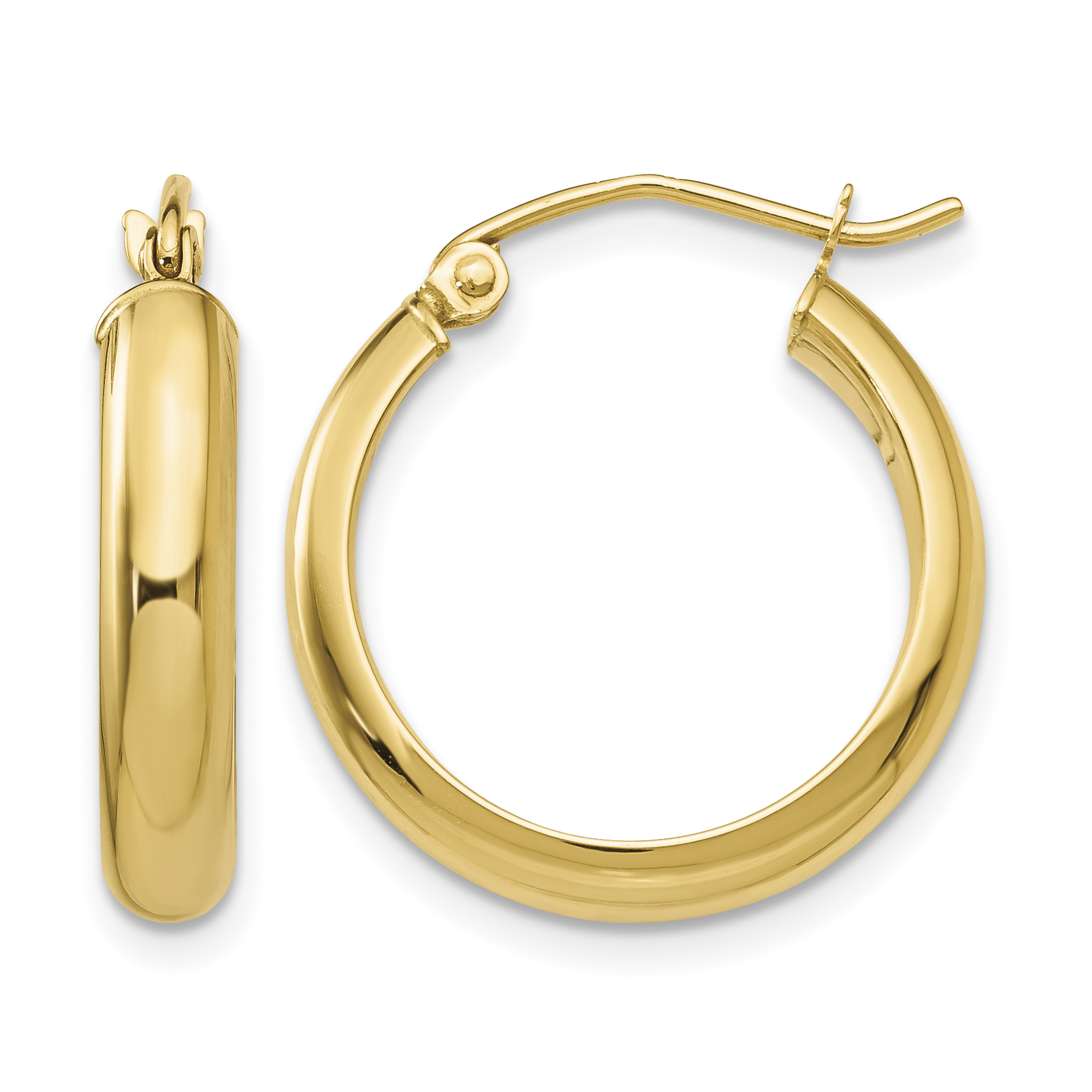 14k Round Tube Hoop Earrings (TC144)