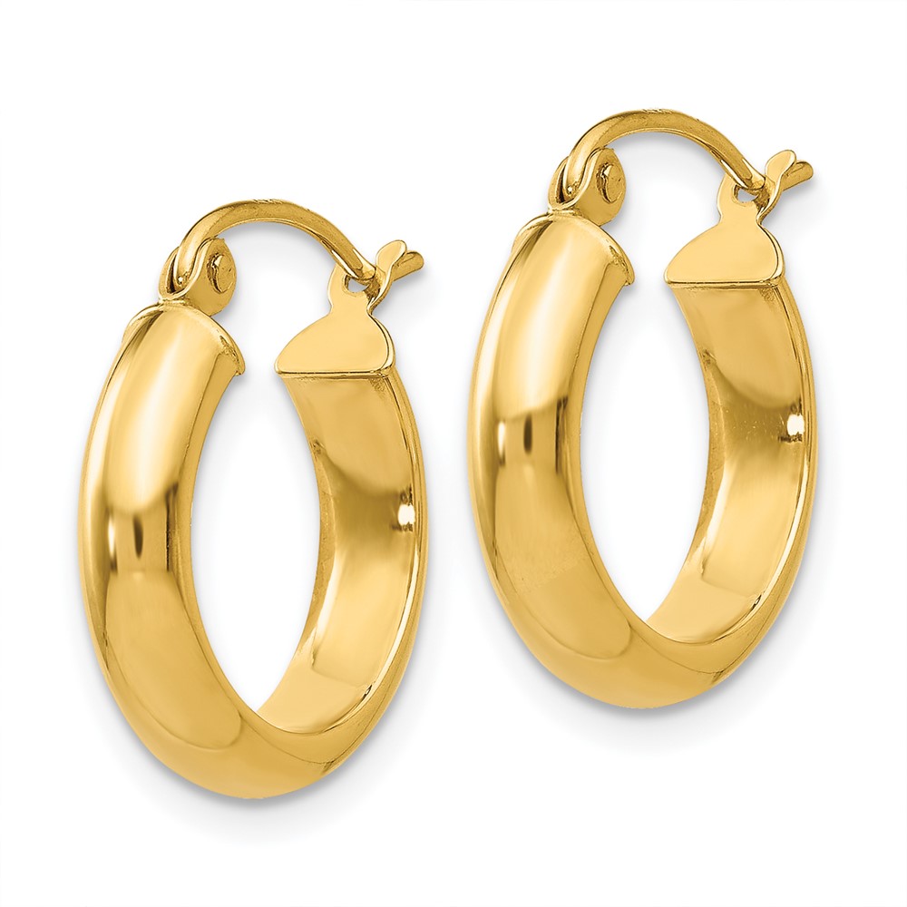 14k Round Tube Hoop Earrings (TC145)