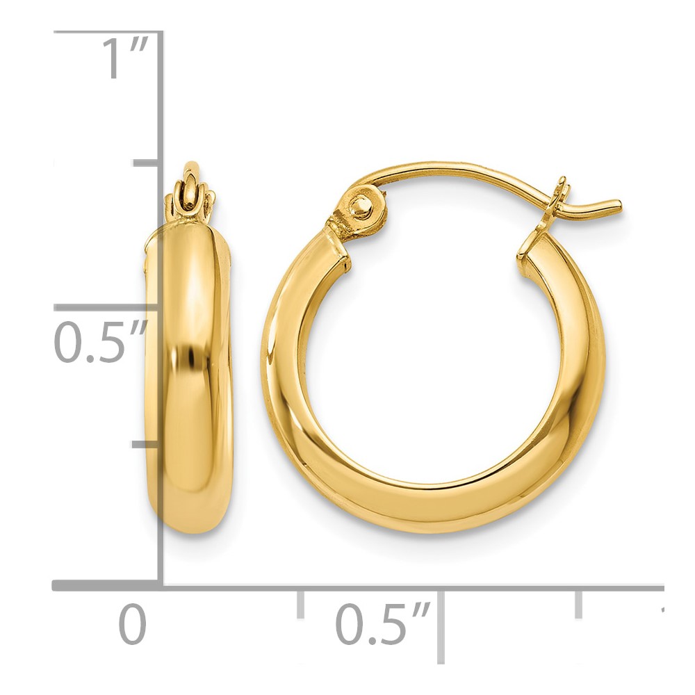 14k Round Tube Hoop Earrings (TC145)
