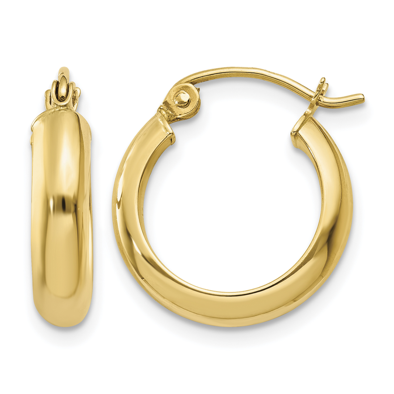 14k Round Tube Hoop Earrings (TC145)