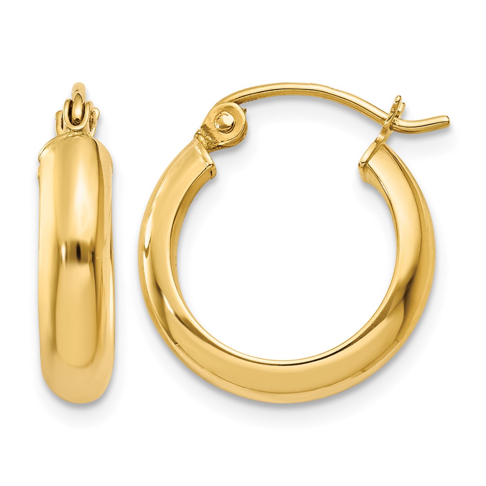 14k Round Tube Hoop Earrings (TC145)