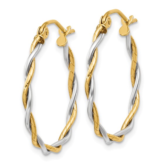 Gold Twisted Tube Hoop Earrings