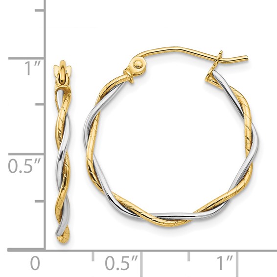 Gold Twisted Tube Hoop Earrings