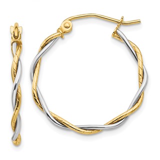 Gold Twisted Tube Hoop Earrings
