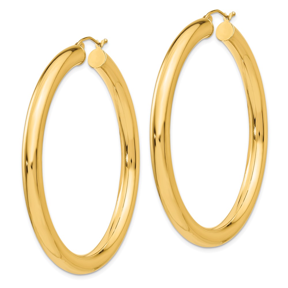 14k Polished 5mm Tube Hoop Earrings (TC193)