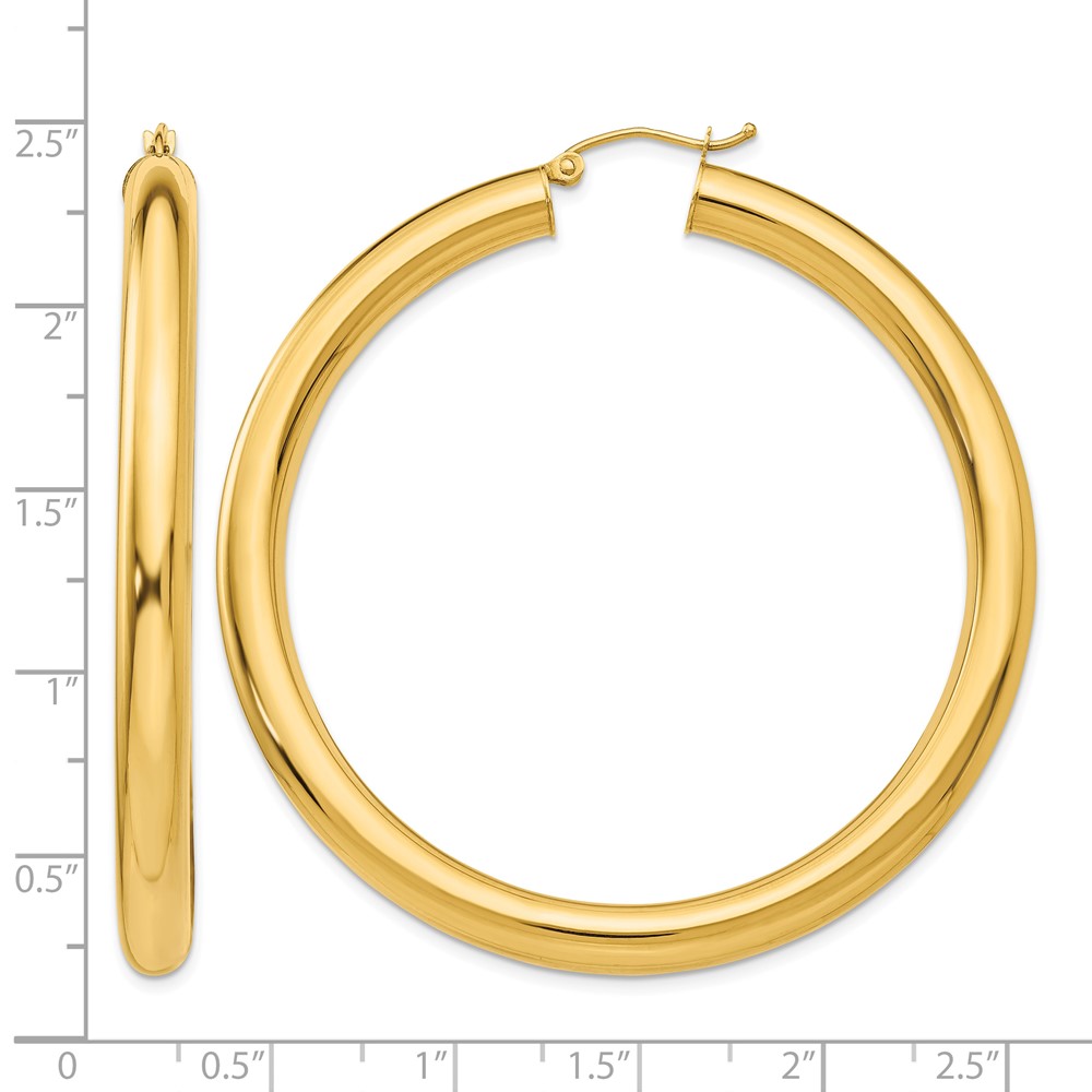 14k Polished 5mm Tube Hoop Earrings (TC193)