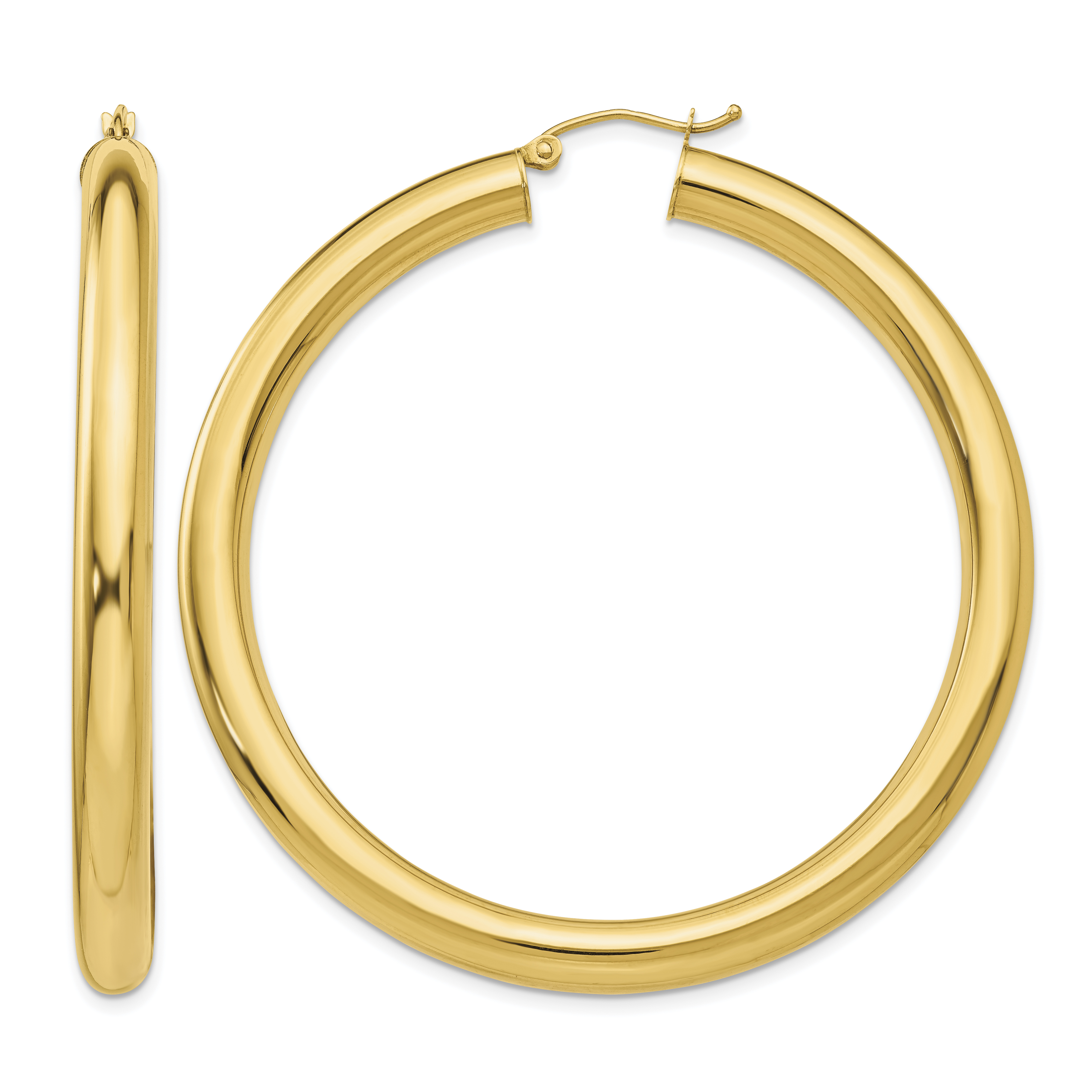 14k Polished 5mm Tube Hoop Earrings (TC193)