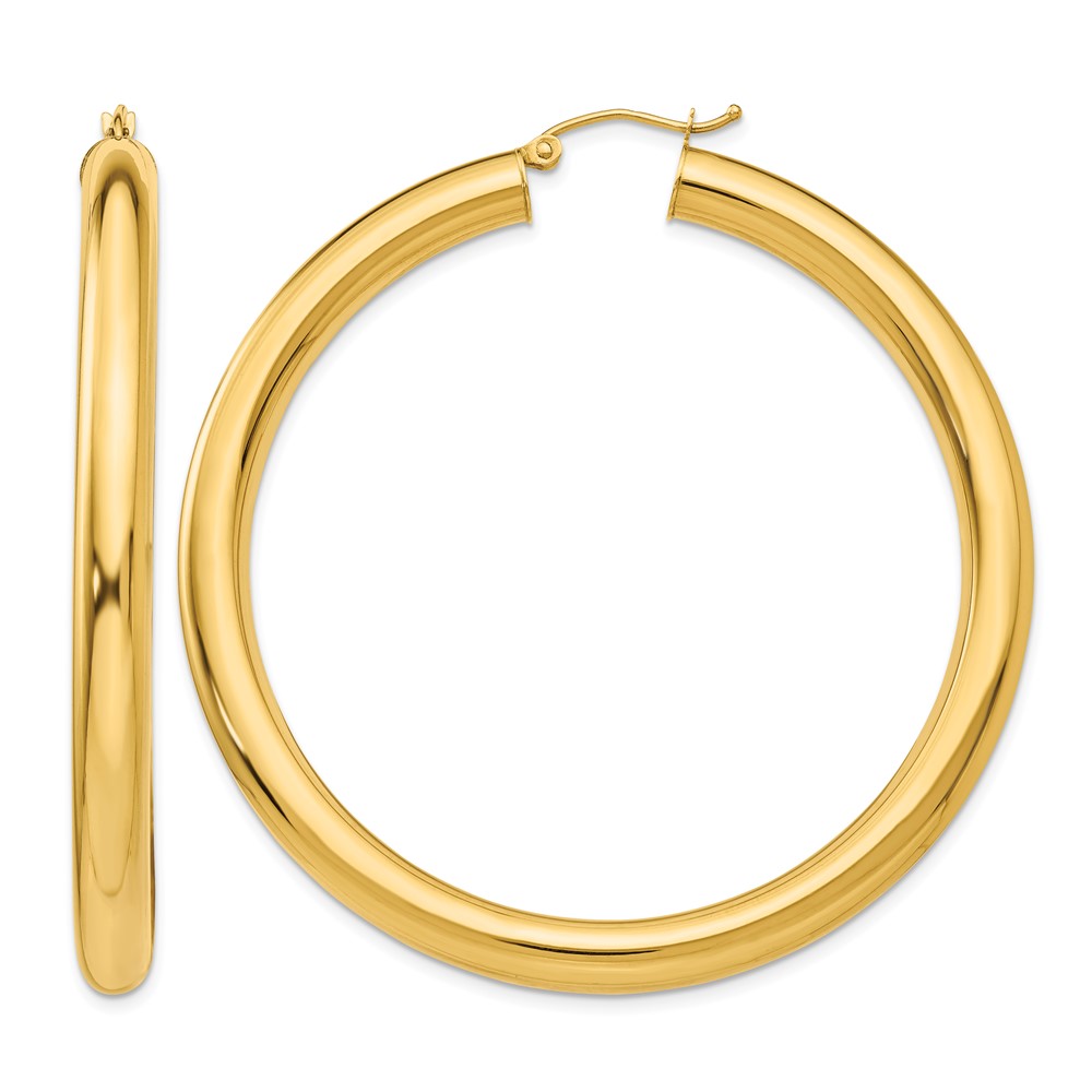 14k Polished 5mm Tube Hoop Earrings (TC193)
