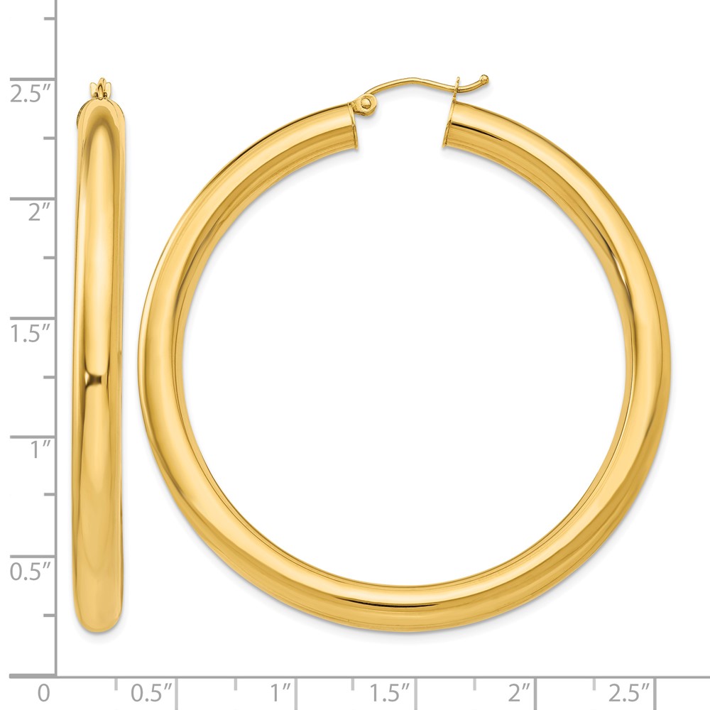 14k Polished 5mm Lightweight Hoop Earrings (TC193L)