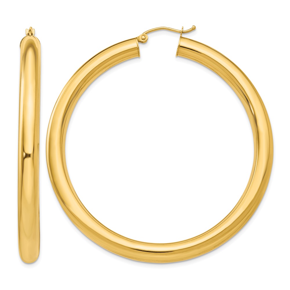 14k Polished 5mm Lightweight Hoop Earrings (TC193L)