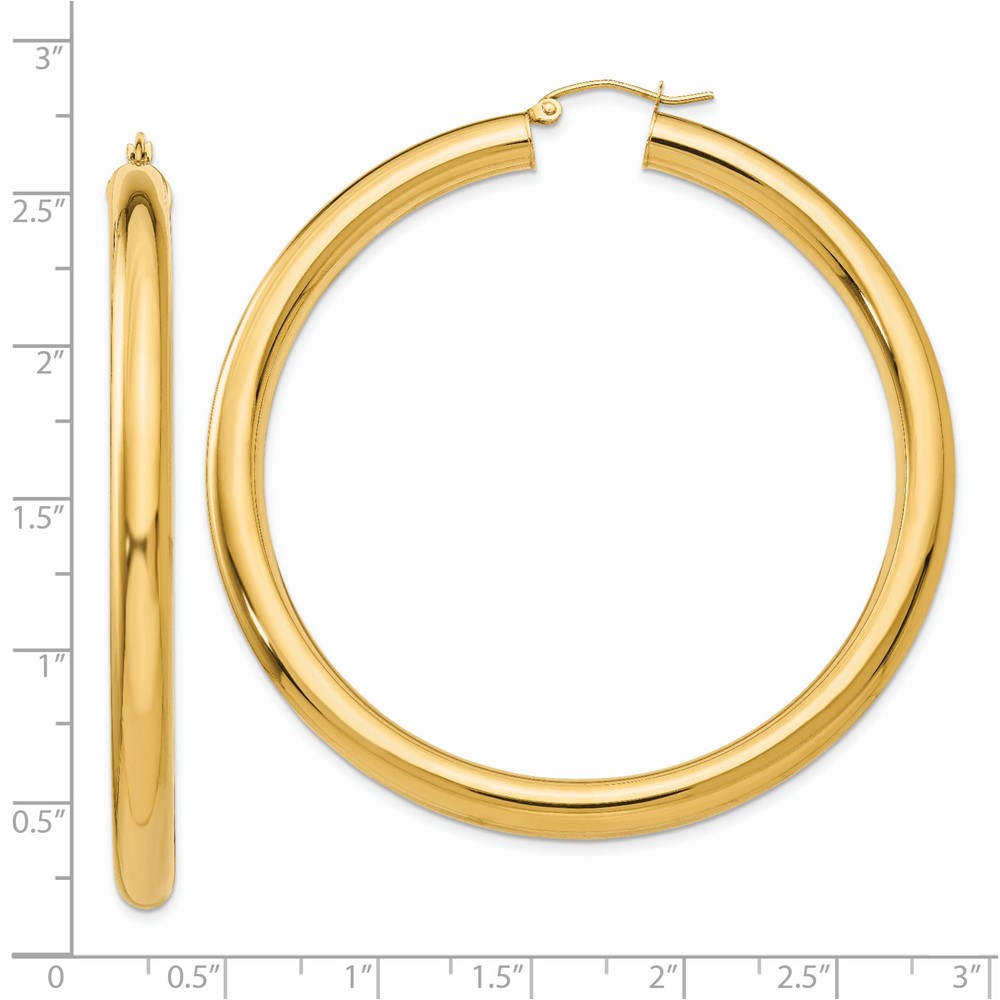14k Polished 5mm Tube Hoop Earrings (TC194)