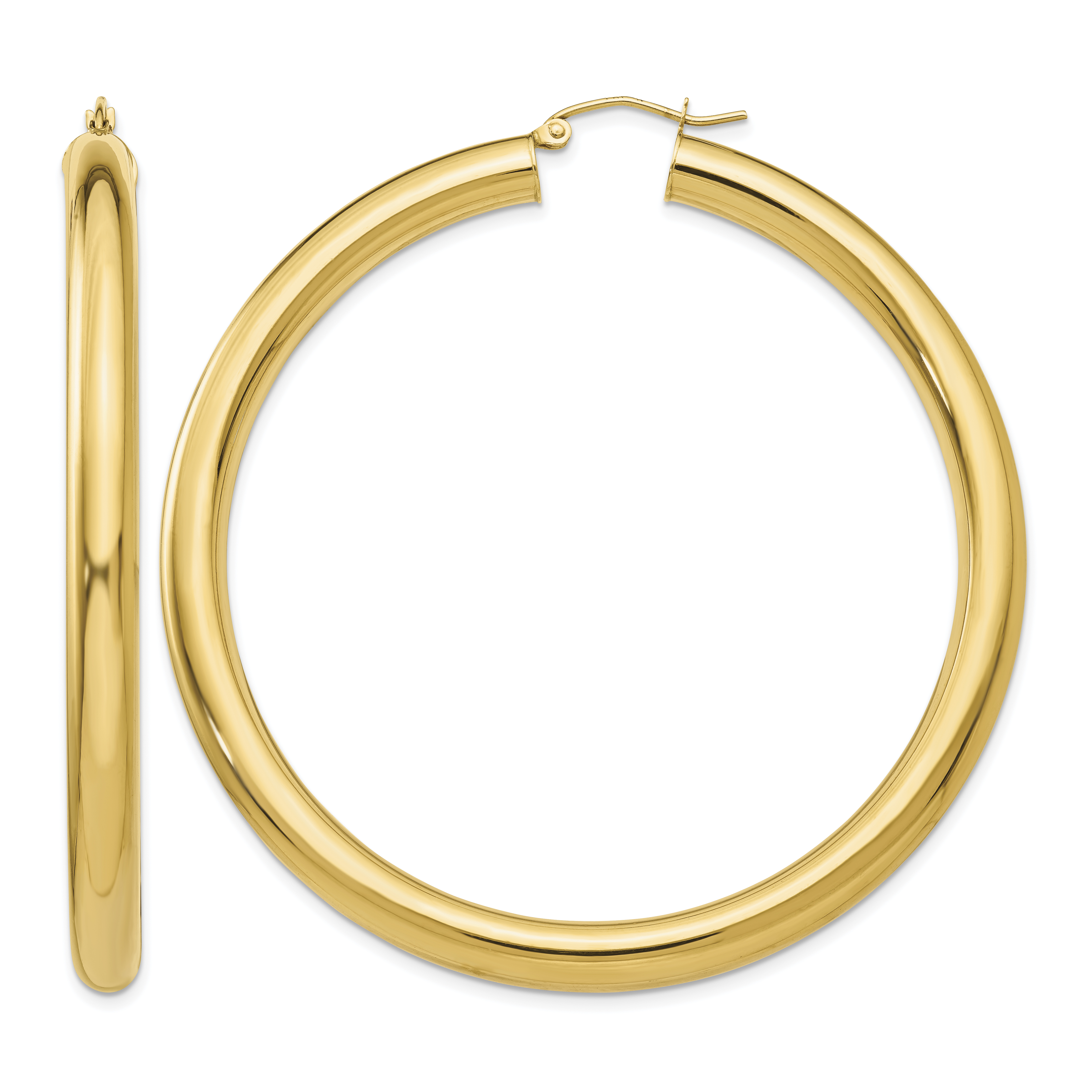 14k Polished 5mm Tube Hoop Earrings (TC194)