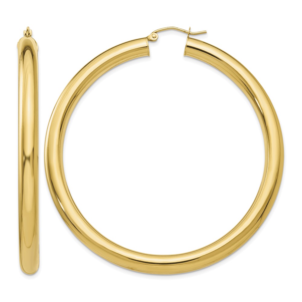 14k Polished 5mm Tube Hoop Earrings (TC194)