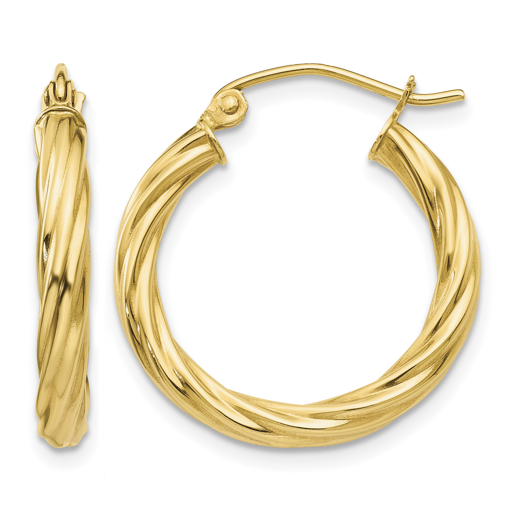 14k Polished 2.75mm Twisted Hoop Earrings (TC388)